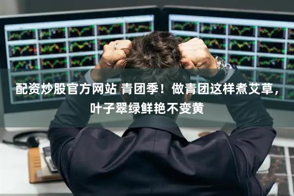配资炒股官方网站 青团季！做青团这样煮艾草，叶子翠绿鲜艳不变黄